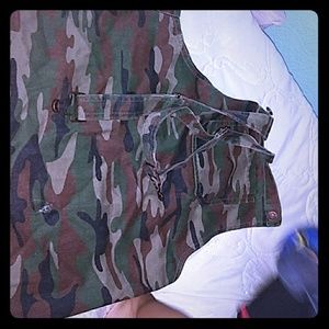 Camouflage dress with strips